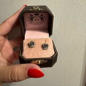 Juicy Couture Silver Crown Stud Earrings